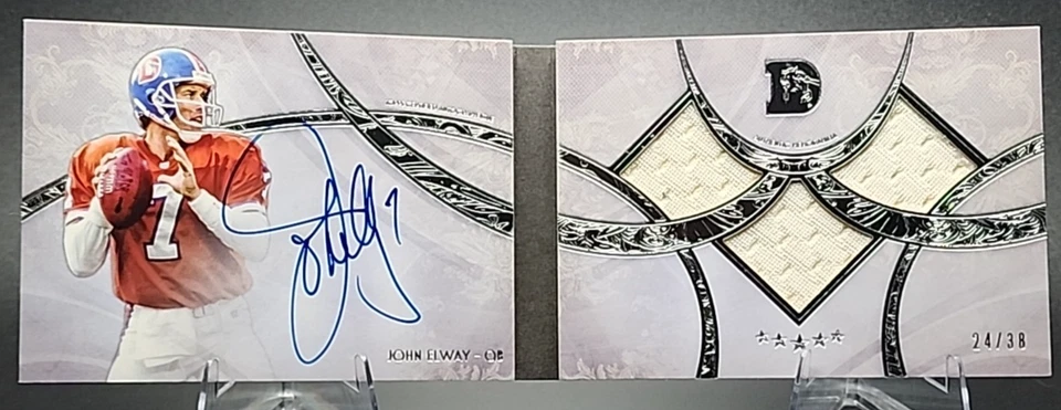 John Elway /38 2013 Topps Five Star On Card Auto Triple Patch Booklet HOF SSP - Image 1 of 4