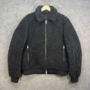 Allsaints Jacket Mens Size UK Medium Black Italian Cloth Buzz Bomber Zip Collar - Picture 1 of 14
