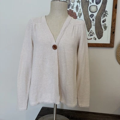 Cárdigan Eddie Bauer Crochet Punto Abierto Talla L Beige Cottagecore Grandmacore De Colección Foto 1 de 4