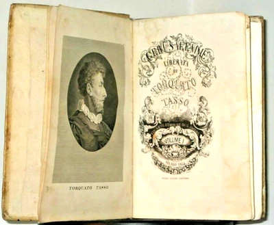 LA GERUSALEMME LIBERATA di Torquato Tasso 1844 1842 Sacchi 2 volumi libro antico - Immagine 1 di 4