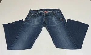 Lucky Brand Lil Maggie Jeans Women's Tag 6/28 Measures 30x28 Blue Cut Fray Hem - Picture 1 of 13