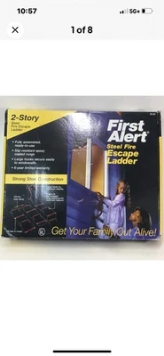 First Alert EL50 2 Story 15 Foot Fire Escape Ladder Steel Slip Resistant 375 # - Image 1 of 3
