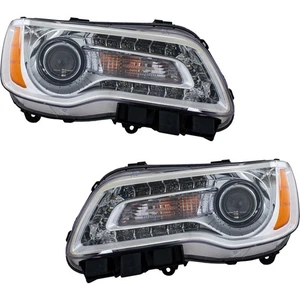 For 11-14 300 Front Halogen Headlight Headlamp Head Light Lamp w/Bulb SET PAIR - Picture 1 of 8
