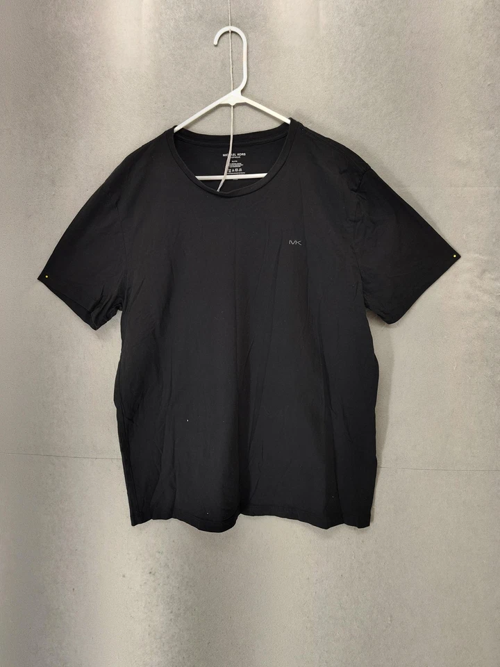 Michael Kors 衬衫男式 XL 黑色棉质短袖 T 恤休闲睡衣 — 第 1/4 张图片