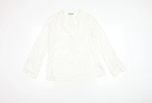 Wallis Women's White Linen Long Sleeve Top Size 14 - Picture 1 of 12