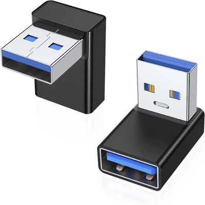 90 Degree USB 3.0 Adapter 2 Pack, Upward Angle USB a Male to Female Converter Ex - Image 1 of 4