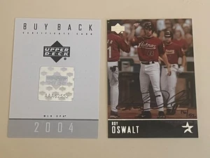 Tarjeta de béisbol Roy Oswalt 2004 Upper Deck recompra autógrafo automático #'d 16/52 - Imagen 1 de 5