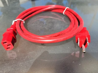 10 Foot Red US Universal AC Power Cord Cable C13 C14 - Image 1 of 2