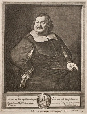 Philipp Kilian Porträt Andreas Wickart Augsburg Original Kupferstich 1655 - Bild 1 von 2