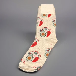Women’s American Eagle Crew Socks Pepper Avocado Dance Print NWT - Picture 1 of 3