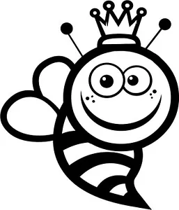 Queen Bee Vinyl Decal Home Decor 10" x 12" - Picture 1 of 1