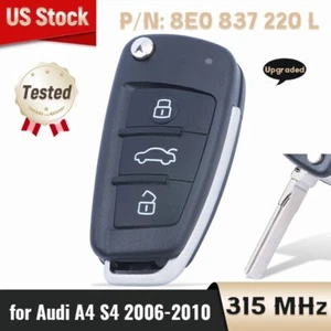 Upgraded for Audi A4 S4 2006-2010 Smart Remote Key Fob- 8E0837220L- ID48 Tested - Foto 1 di 5
