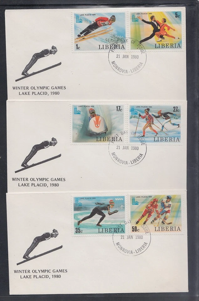 Liberia # 867-72 FDC's 1980 Winter Olympics - Image 1 of 1
