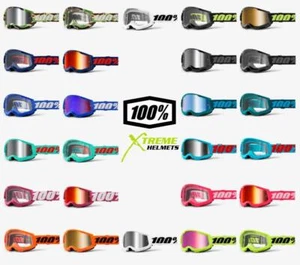 100% Strata 2 Gafas MX Motocross MTB Antiniebla Transparente Espejo Lente Bolsa de Almacenamiento - Imagen 1 de 28