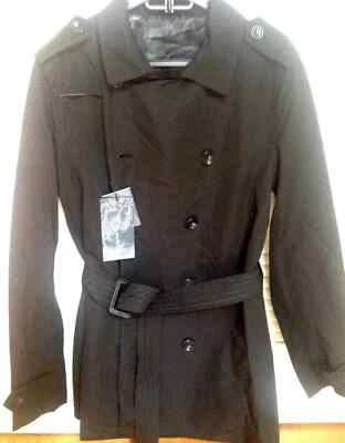 ZARA MAN DOUBLE-BREASTED TRENCH COAT Ref. 6107/350 BLACK SIZE S - Image 1 of 4