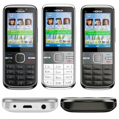 Original Nokia C5-00 Unlocked 3G 5MP Camera WCDMA Bluetooth GPS Bar Mobile Phone - Image 1 of 4