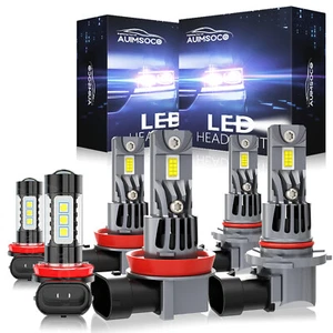 For Nissan Titan 2015-2019 LED Headlight&Fog Light Bulbs Combo Kit White 6000K - Picture 1 of 19
