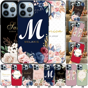 For iPhone 16e 15 Pro Max 14 13 12 Silicone Phone Case Floral Personalised Cover - Picture 1 of 92