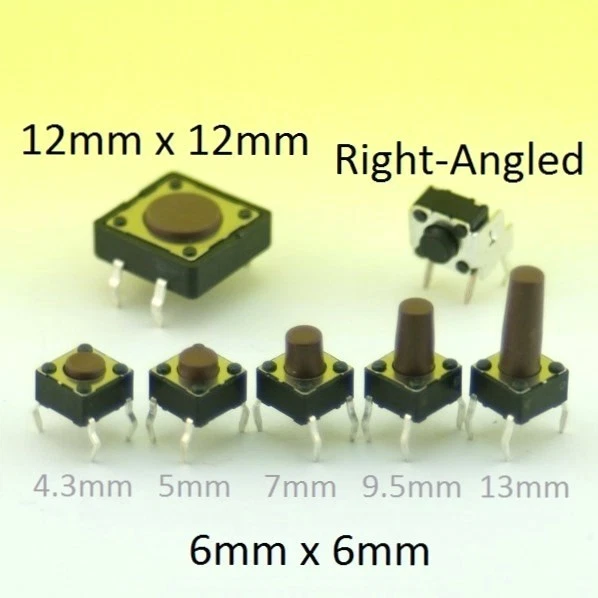 Momentary Tactile Switch SPST Push Button Miniature Micro PCB Mounted - Image 1 of 1