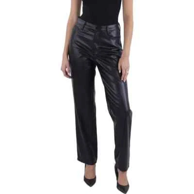 娃娃屋女式琥珀色黑色人造皮革素食阔腿裤尺寸 1 / 2 B17 — 第 1/2 张图片