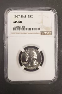 1967 MS 68 Special Mint Set (SMS) Quarter 25c NGC - Picture 1 of 2