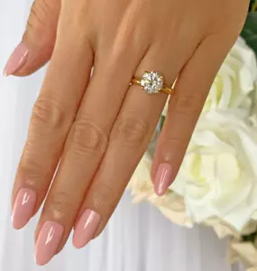 Diamond Ring Certified E VS1 Round Hidden Halo 1.6 Ct Labcreated 14K Yellow Gold - Picture 1 of 13