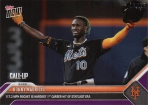 2023 Topps Now #796 Ronny Mauricio 1st Career Hit RC Mets Purple Parallel 13/25 - Picture 1 of 2