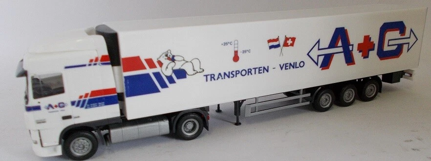HERPA - DAF XF 10 SC 4x2 con semirimorchio frigorifero 3 Assi - Trasporto A+G... - Immagine 1 di 1