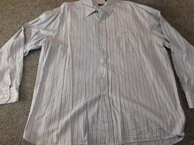 Camisa Izod Para Hombre Extra Grande Azul Rayas Clásica Informal Botón Abajo Foto 1 de 4