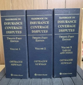 Handbook On Insurance Coverage Disputes 21st Edition Volumes 1-3 Ostrager Newman - Picture 1 of 6