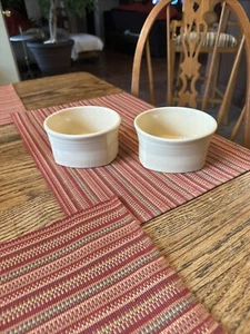 2 Homer Laughlin Fiesta Ivory ? Square Soup Cereal Bowls Retired - Picture 1 of 4