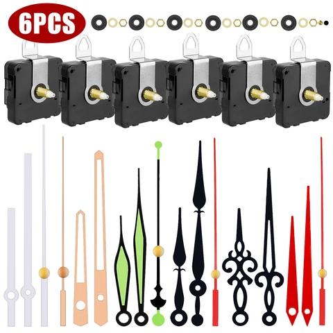 6PCS DIY Wall Quartz Clock Movement Mechanism Replacement Repair Tool Parts Kit Cover
