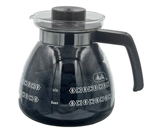 Vintage Melitta 4 to 6 Cup Glass Replacement Coffee Pot Carafe Brown Lid Clean - Picture 1 of 17