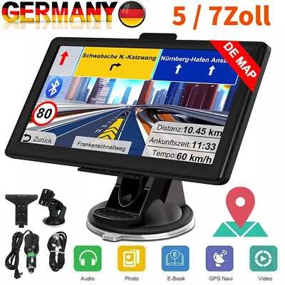 5/7Zoll GPS Navigationsgerät NAVI Mit TFT-Touchscreen für Auto LKW PKW Navi 8G - Bild 1 von 4