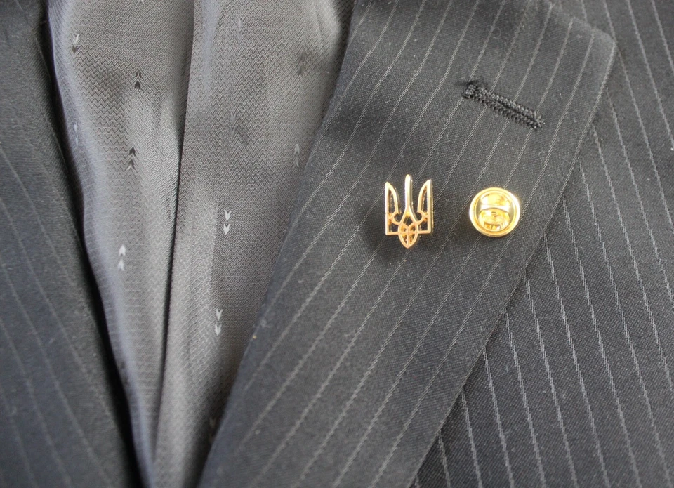 乌克兰爱国翻领徽章 | 乌克兰 Trident Tryzub 国徽徽章徽章 — 第 1/1 张图片