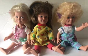 Lote De 3 Muñecas Sorpresa Dolly Playskool De Colección Rubia Morena 1987 Cabello Crece - Imagen 1 de 8