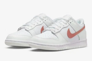 Nike Dunk Low White Pink (GS) Womens Casual Shoes Size US7Y / 8.5W✅FREE SHIPPING - Picture 1 of 6