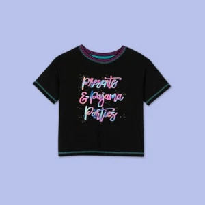 Girls Party Print Pajama Top - More Than Magic Black Size M 7-8 - Picture 1 of 1