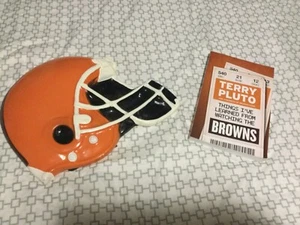 Cleveland Browns Logo Vntg HM Ceramic Hanging Wall Helmet & Terry Pluto Book.FS! - Picture 1 of 5