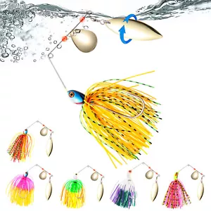 6pcs Metal Multicolor Fishing Lure Spinnerbait Kit for Bass Pike Trout Salmon - Picture 1 of 5