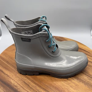 BOGS Amanda Womens Size 8 Chukka Gray Ankle Rain Boots Water Snow Lace Up - Picture 1 of 8
