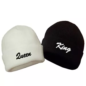 King & Queen bestickte Dock Docker Beanie Mützen - Bild 1 von 2