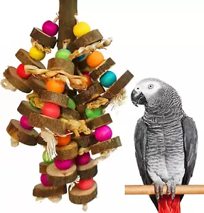 Vogelspielzeug, natürliches Papageienspielzeug aus gepfeffertem Holz für afrikanische graue & große Vögel - Bild 1 von 12