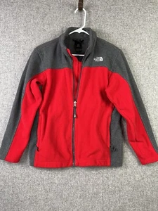 The North Face Boy's Sweater Full Zip Red Gray Size Boy's Large 14/16 - Picture 1 of 15