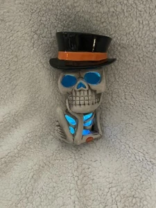Candy Bowl Skeleton with Hat Halloween lights up 8” RARE NEW - Picture 1 of 4