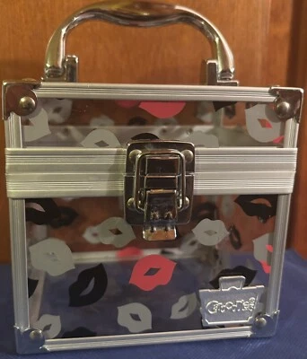 Caja de Maquillaje CABOODLES Vintage Estuche Acrílico Transparente con Diseño de Labios Coloridos - Bonito Foto 1 de 4