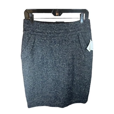 NUEVO CON ETIQUETAS CAbi #738 Blair Falda Recta Tweed Mezcla Lana con Bolsillos Para Mujer Talla 8 Foto 1 de 4