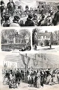 Ogden Morse Negro 1875 Massachusetts LEXINGTON CENTENARIO Antiguo Estampado Mate - Imagen 1 de 11
