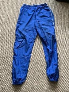 Vintage FOOTLOCKER NYLON WINDBREAKER PANTS UNLINED ROYAL BLUE LARGE - Picture 1 of 6