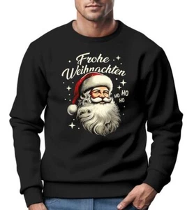 Sweatshirt Herren Frohe Weihnachten Weihnachtspullover Santa Claus Aufdruck - Bild 1 von 3
